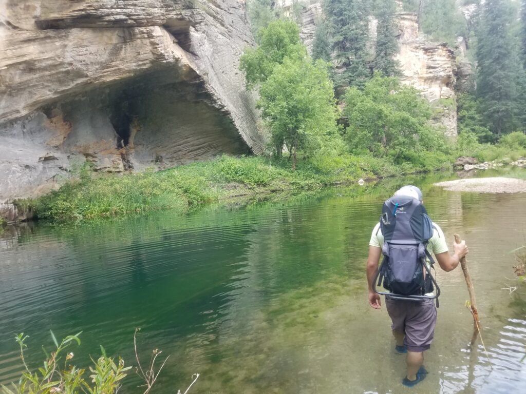 Hiking through River
